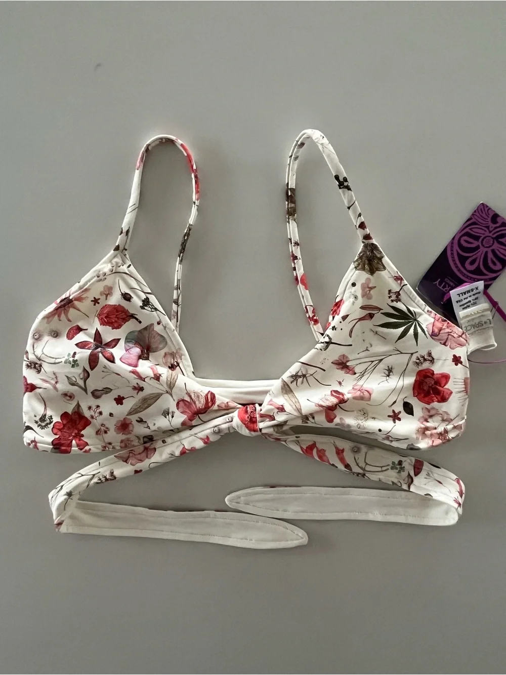 NWT L*Space x Liberty Art Fabrics Floral Love Chloe Wrap Triangle Bikini Top XS